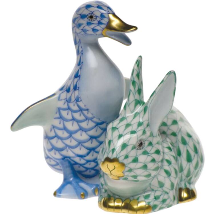 Ducks Duckling & Bunny-Blue/Green - No Box