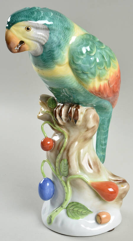 Birds Parrot On Branch-Green/Yellow - No Box