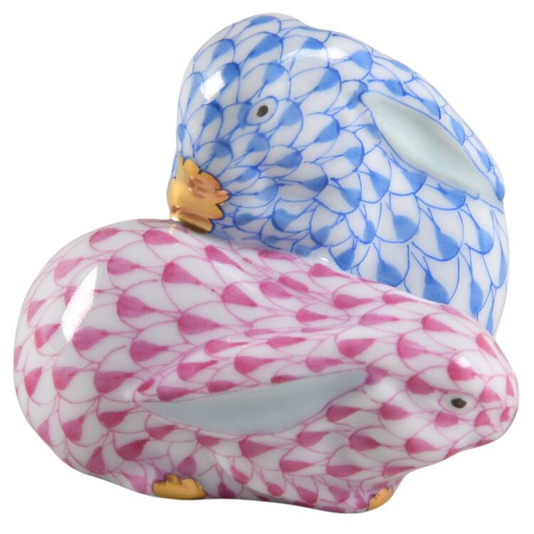Rabbits & Bunnies (More Than 1) Pair Of Rabbits- Blue/Rasp - No Box