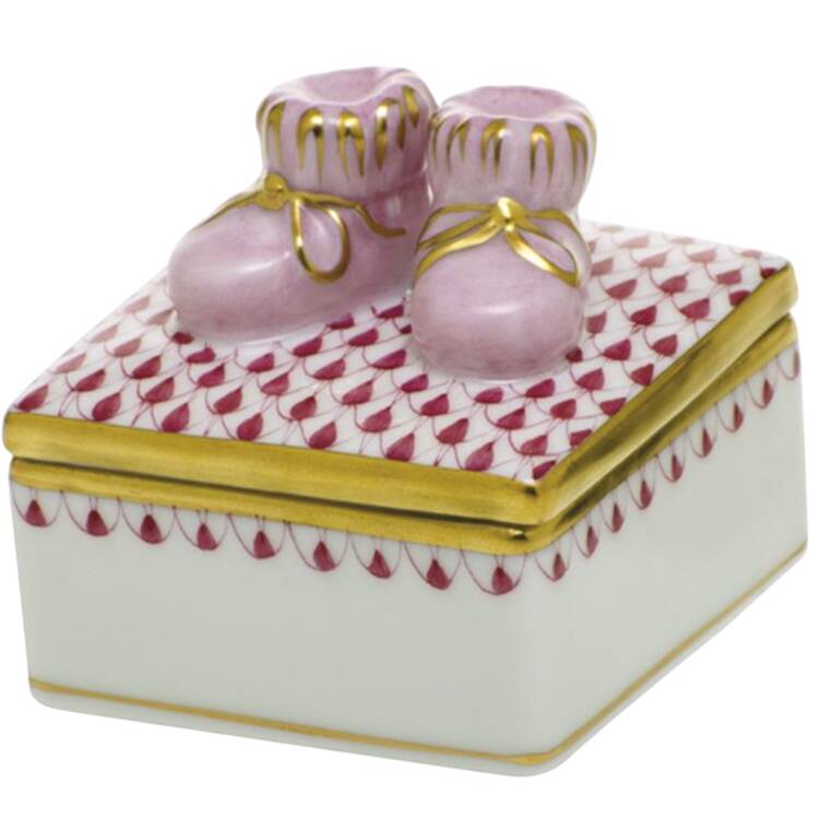 Childrens's Gifts & Toys Baby Bootie Box-Raspberry - No Box