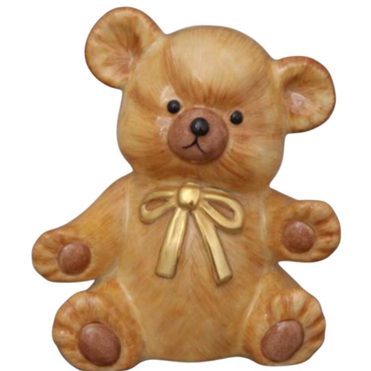 Childrens's Gifts & Toys Teddy Bear W/Gold Bow-Natural - No Box