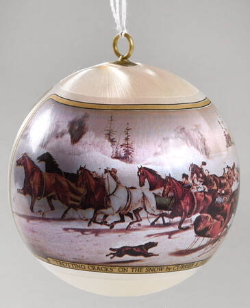 Currier &amp; Ives-Ball by Hallmark Gold Crown
