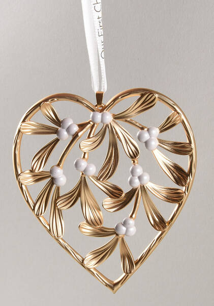 2016 Hallmark Christmas Ornaments Our First Christmas-Metal Heart - Boxed
