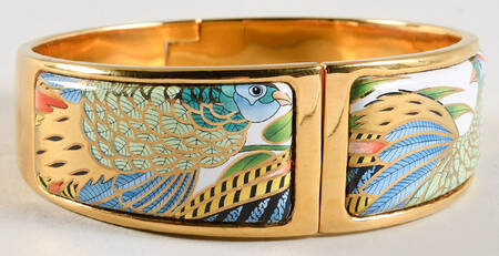 Halcyon Days Jewelry B&B Hinged Peacock Braclet - Boxed