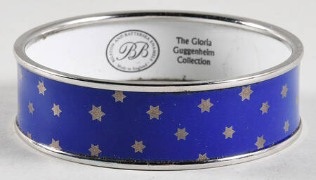 Halcyon Days Jewelry 2cm Blue & Silver Stars Bangle-Gigi - Boxed
