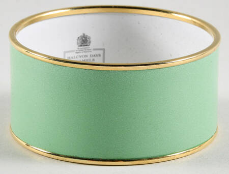 Halcyon Days Jewelry 3.5cm Meadow & Gold Enamel Bangle-Medium - Boxed