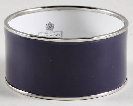 Halcyon Days Jewelry 3.5cm Purple & Silver Enamel Bangle-Medi - Boxed