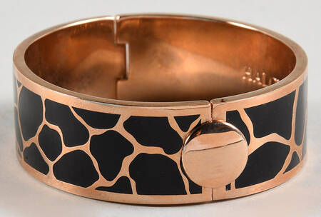 Halcyon Days Jewelry 2cm Hinged Giraffe Palladium Bangle-Smal - Boxed