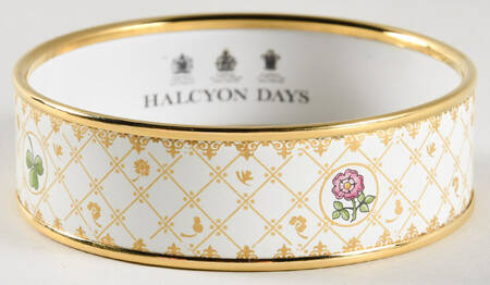 Halcyon Days Jewelry 2cm Botanic Floral Enamel Bangle-Medium - Boxed