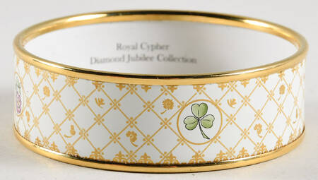 Halcyon Days Jewelry 2cm Botanic Floral Enamel Bangle-Small - Boxed