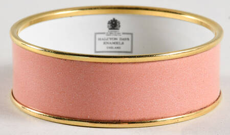 Halcyon Days Jewelry 2cm Peach & Gold Enamel Bangle-Small - Boxed