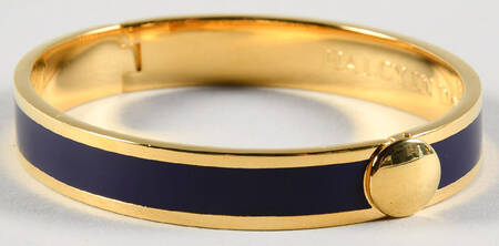 Halcyon Days Jewelry 1cm Hinged Purple & Gold Bangle - Boxed