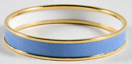Halcyon Days Jewelry 1cm Blue & Gold  Enamel Bangle - With Box