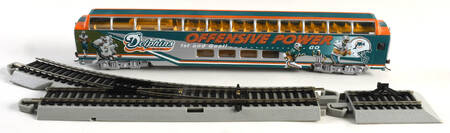 Miami Dolphins Train Offensive Power Car,Switch,Bumper Track - No Box
