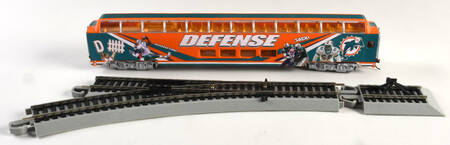 Miami Dolphins Train Defense Dome Car,Switch,Bumper Track - No Box