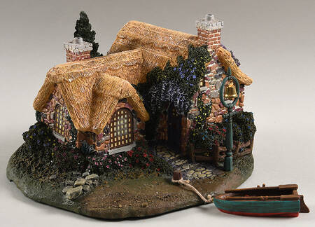 Thomas Kinkades Seaside Village Boathouse- Set Of 2 - No Box