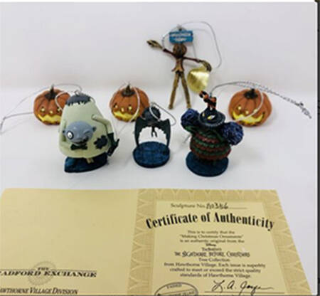 The Nightmare Before Christmas Tree Collection Making Christmas Ornaments - Set Of 6 - No Box