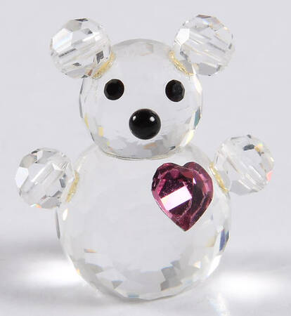 Iris Arc Crystal Figurines Bear With Pink Heart Miniature - No Box