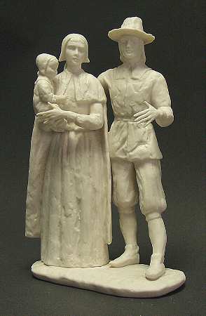 Ispanky Figurines Pilgrim Family-White - No Box