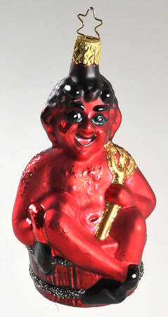 Inge Glas Christmas Ornaments Krampus Devil In A Barrel - No Box