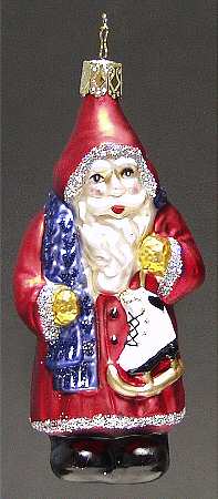Inge Glas Christmas Ornaments Rink Side Santa - No Box
