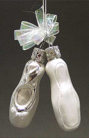 Inge Glas Christmas Ornaments Simply Silver Slippers - No Box