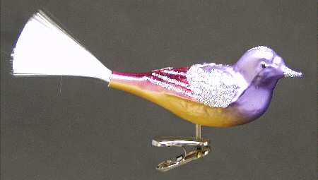 Inge Glas Christmas Ornaments Purple Paradise-Clip On Bird - No Box
