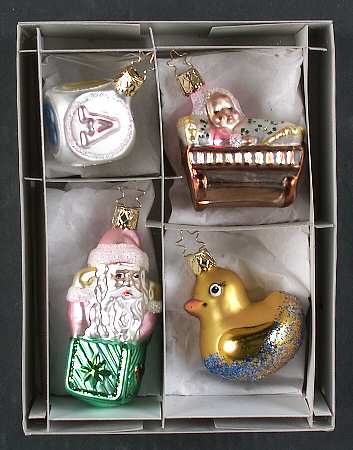 Inge Glas Christmas Ornaments 2003 Baby Girl Set - No Box
