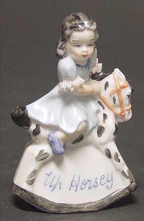 Irish Dresden Lace Figurines Up Horsey - Boxed