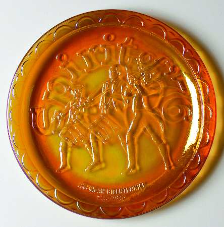 American Bicentennial Spirit Of '76-Gold Carnival Glass - Boxed