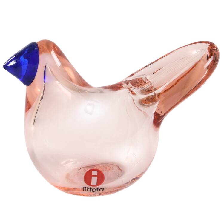 Oiva Toikka Birds Flycatcher Salmon Pink-Blue - Boxed