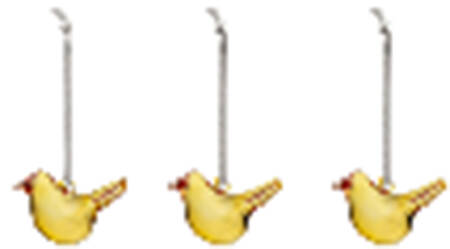 IITtala Ornaments Yellow Flycatcher-Set Of 3 - Boxed