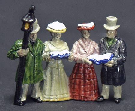 Alpine Christmas Village Carolers With Lantern - With Box
