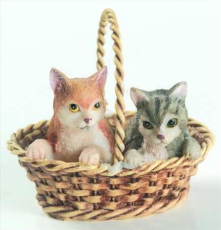 It's Raining Cats & Dogs Kittens In Basket - No Box