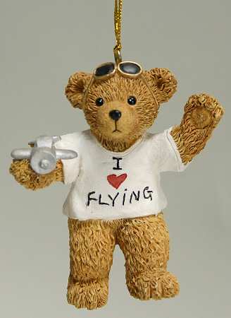 JWM Ornaments Teddy Pilot - No Box