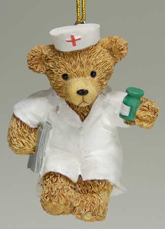 JWM Ornaments Teddy Nurse - No Box