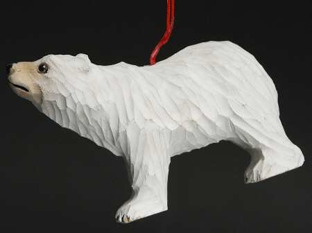 JWM Ornaments Polar Bear Wood - No Box