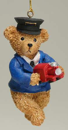 JWM Ornaments Teddy Conductor - No Box