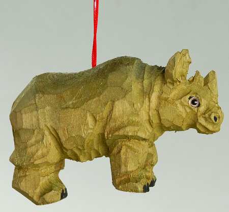 JWM Ornaments Rhino Wood - No Box