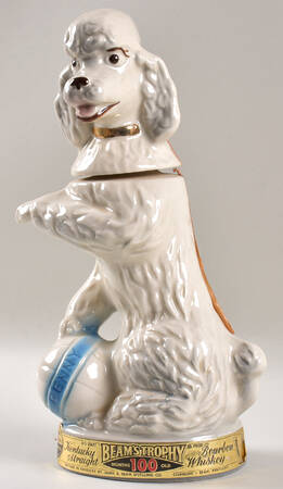 Jim Beam Decanter White Poodle -Trophy Series - No Box