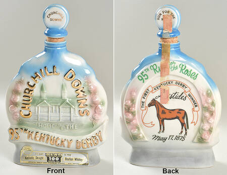Jim Beam Decanter Churchill Downs - Pink Roses - No Box