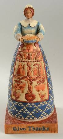 Thanksgiving Give Thanks - Pilgrim Woman - Boxed