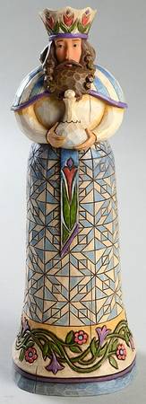 Blue Nativity Bearing Gifts - King With Bottle - No Box