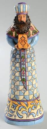 Blue Nativity Bearing Gifts - King With Box - No Box
