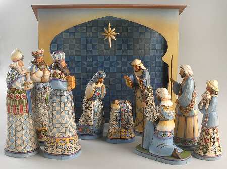 Blue Nativity 10 Piece Nativity Set - Nativity-Set Of 10