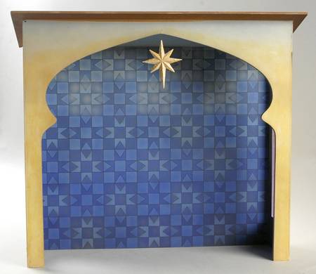 Blue Nativity Stable For A King-Creche - Creche/Stable-Wood