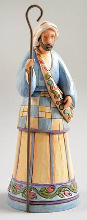 Blue Nativity Bringing Praise - Standing Man - No Box