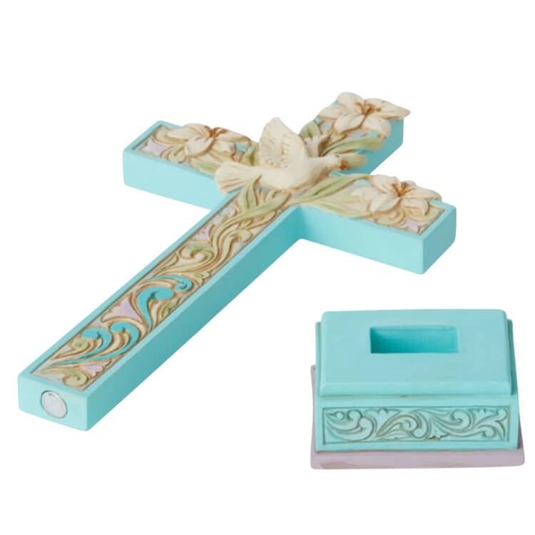 Easter Cross With Lilies And Dove - Boxed