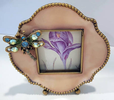 Jay Strongwater Figurine Dragonfly Picture Frame - Boxed
