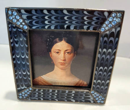 Jay Strongwater Figurine Sapphire Picture Frame - Boxed